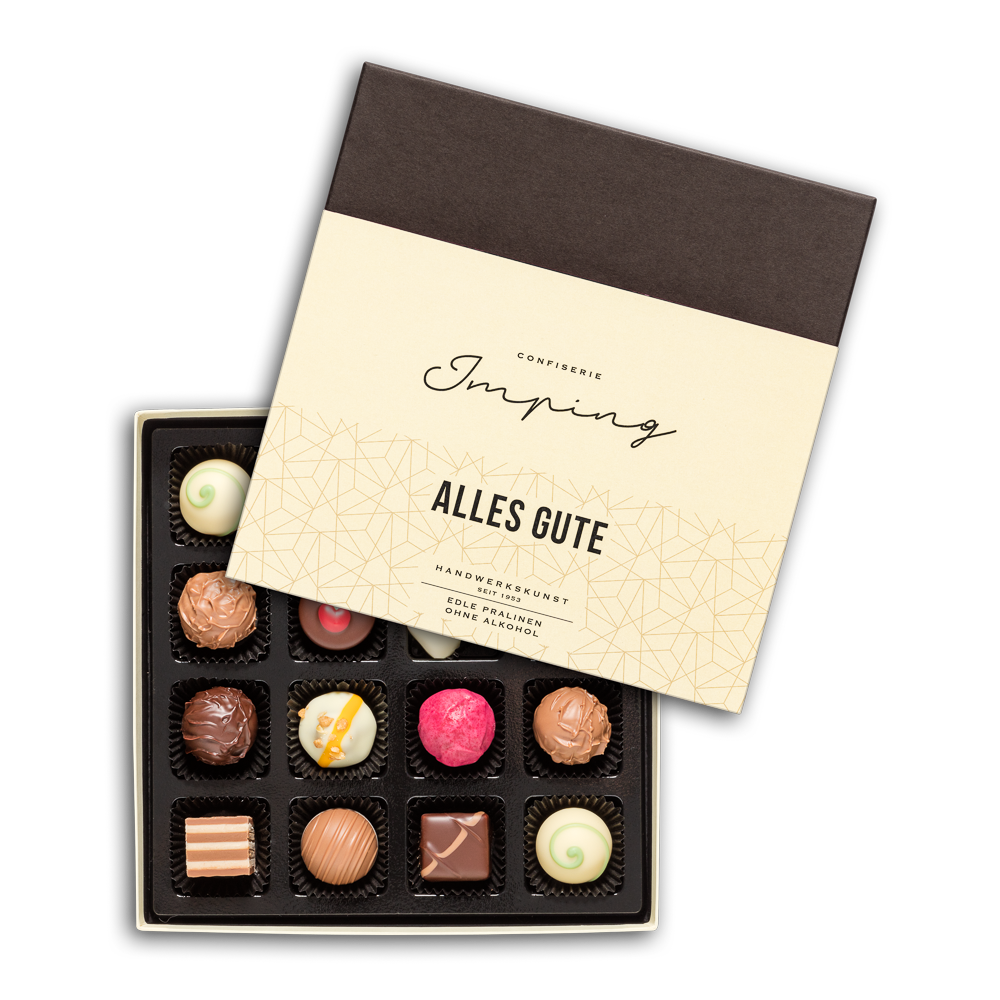 Edle Pralinen ohne Alkohol "Alles Gute" 200g